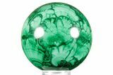 Flowery Polished Malachite Sphere - DR Congo #374466-1